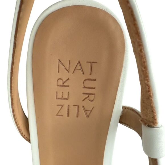 Naturalizer Brenta Women's White Strappy High Heels White Smooth Size 6 Wide - Picture 8 of 9